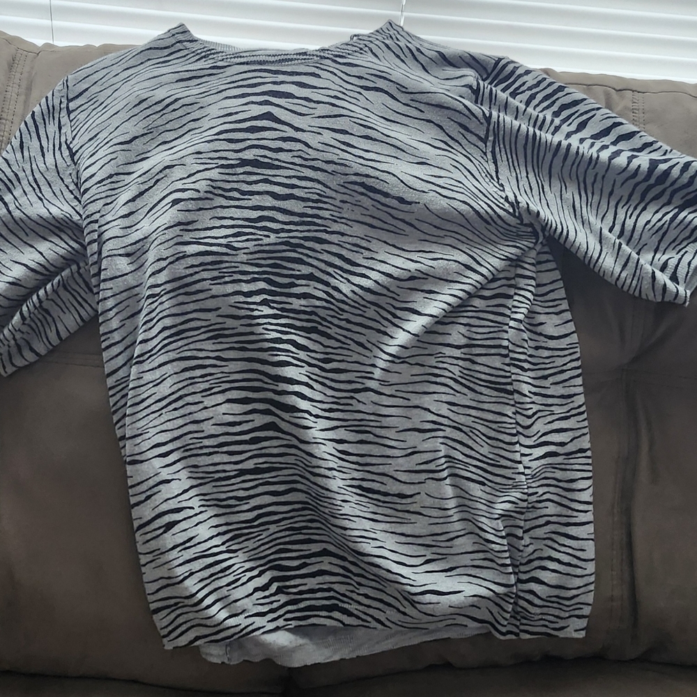 Premise Gray and Black Zebra Print Blouse